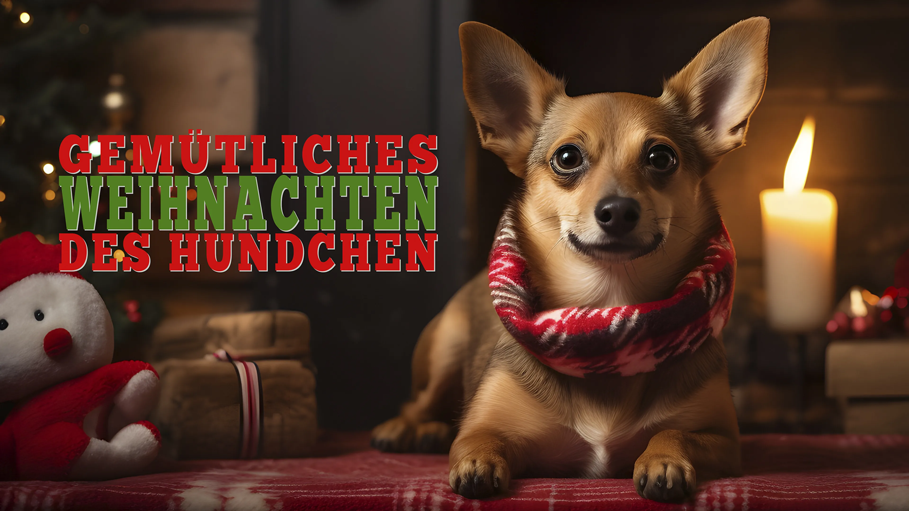 Gemütliches Weihnachten des Hündchen poster